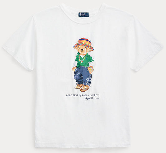 Women TEDDY BEAR T-SHIRT WHITE GREEN CAP