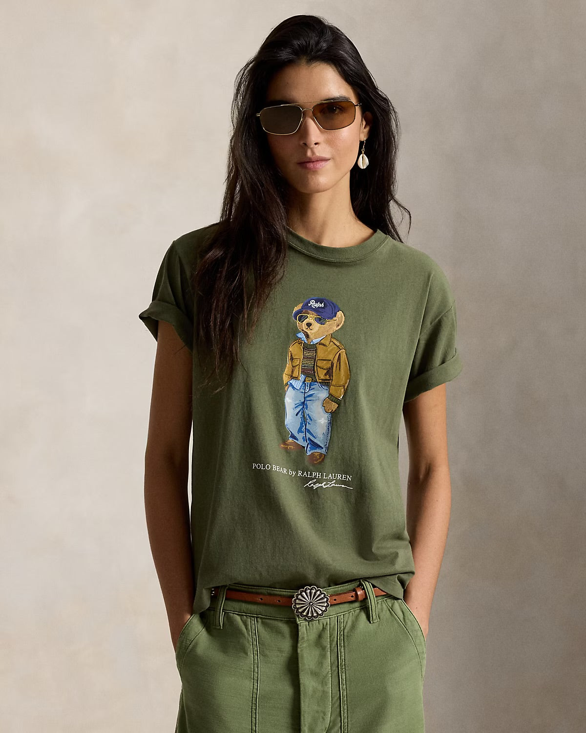 Women TEDDY BEAR T-SHIRT OLIVE 2