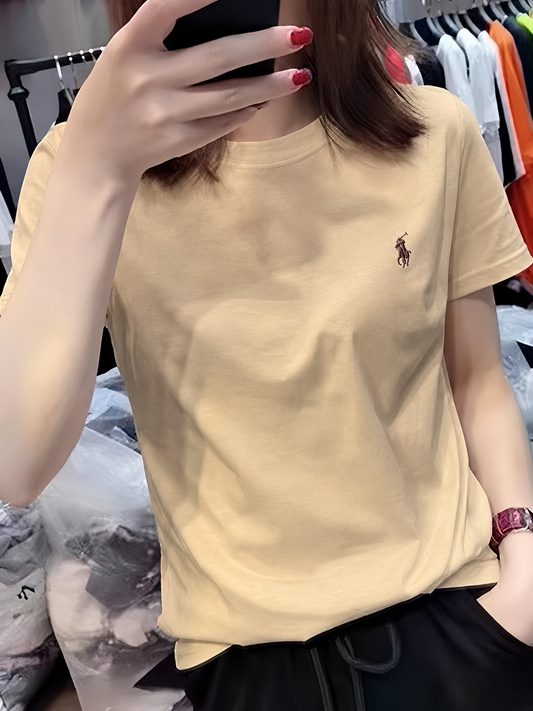 Women Pony Horse Cream Tshirt