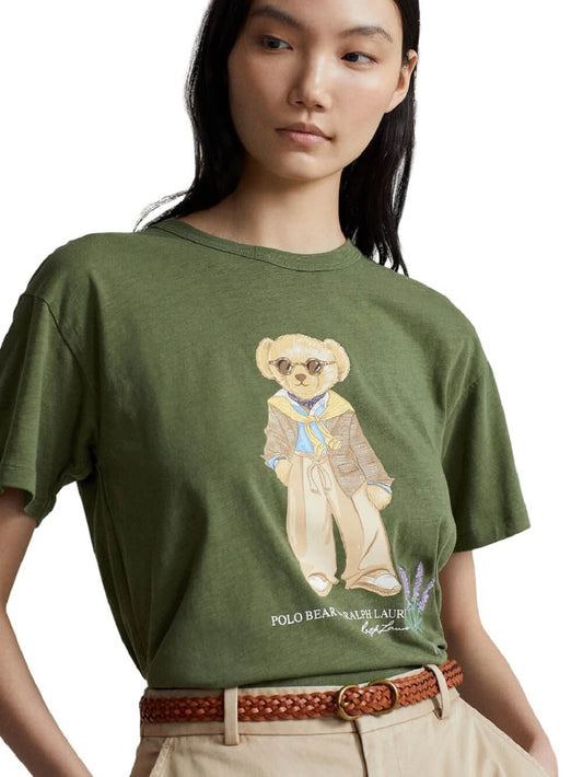Women TEDDY BEAR T-SHIRT OLIVE
