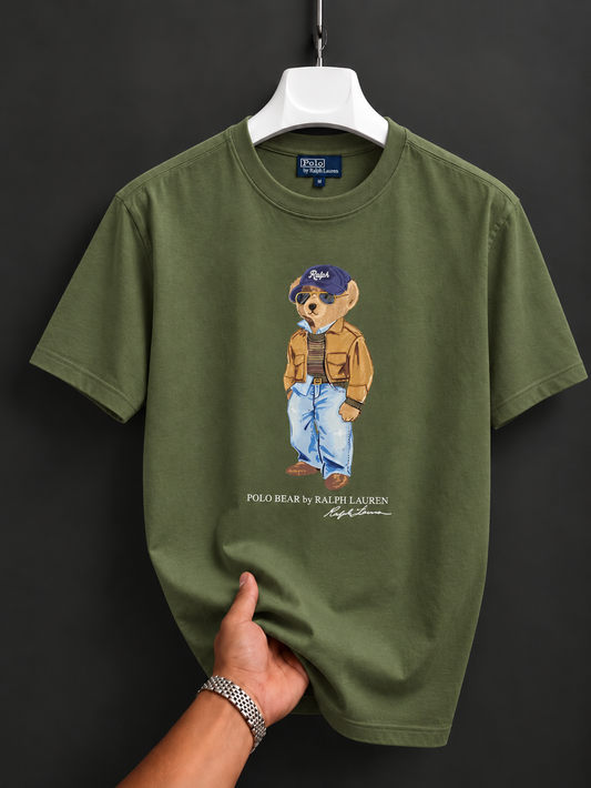 Women TEDDY BEAR T-SHIRT OLIVE 2