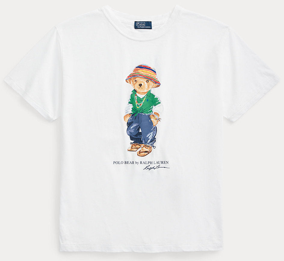 Women TEDDY BEAR T-SHIRT WHITE GREEN CAP