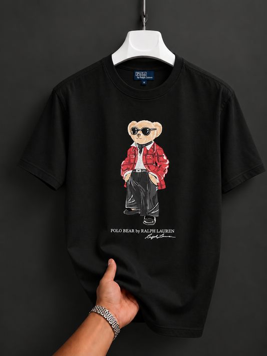 Women TEDDY BEAR T-SHIRT BLACK
