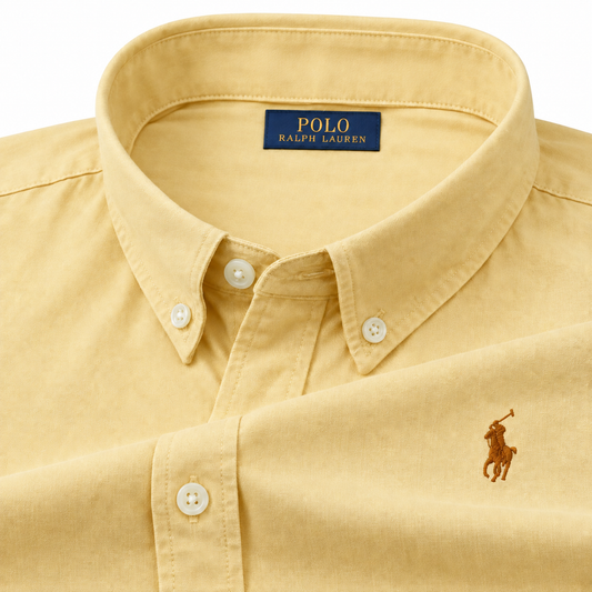 Yellow Oxford Shirt (Navy Logo)