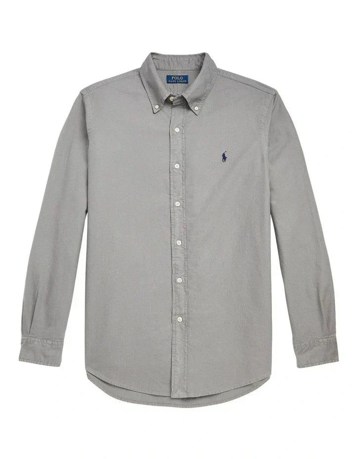 Oxford Grey Shirt Navy Blue
