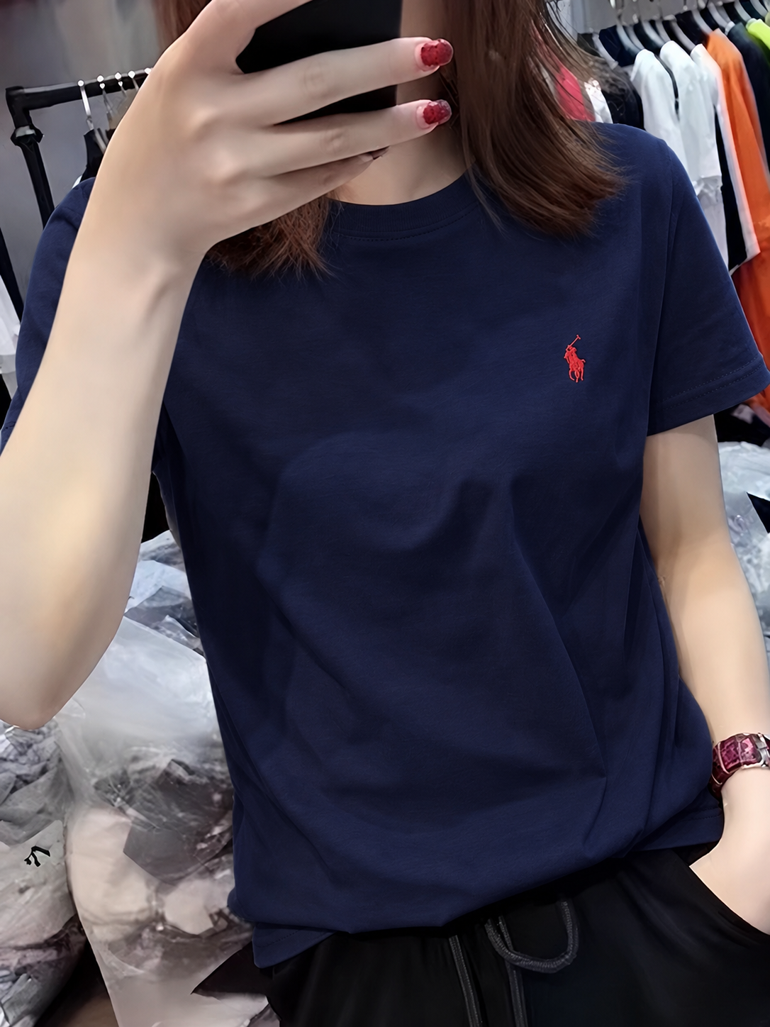 Women Pony Horse Navy