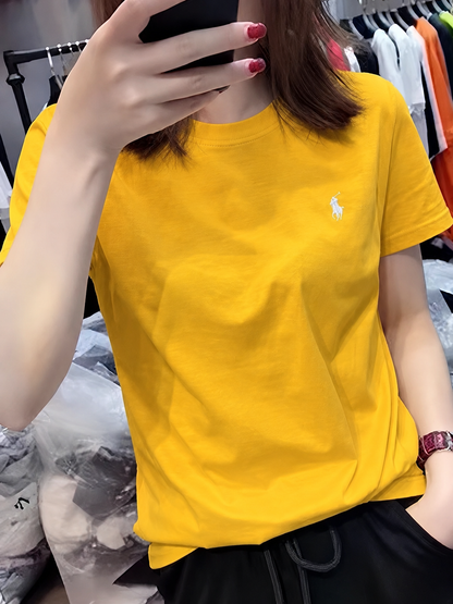 Women Pony Horse Mustard Yellow Tshirt