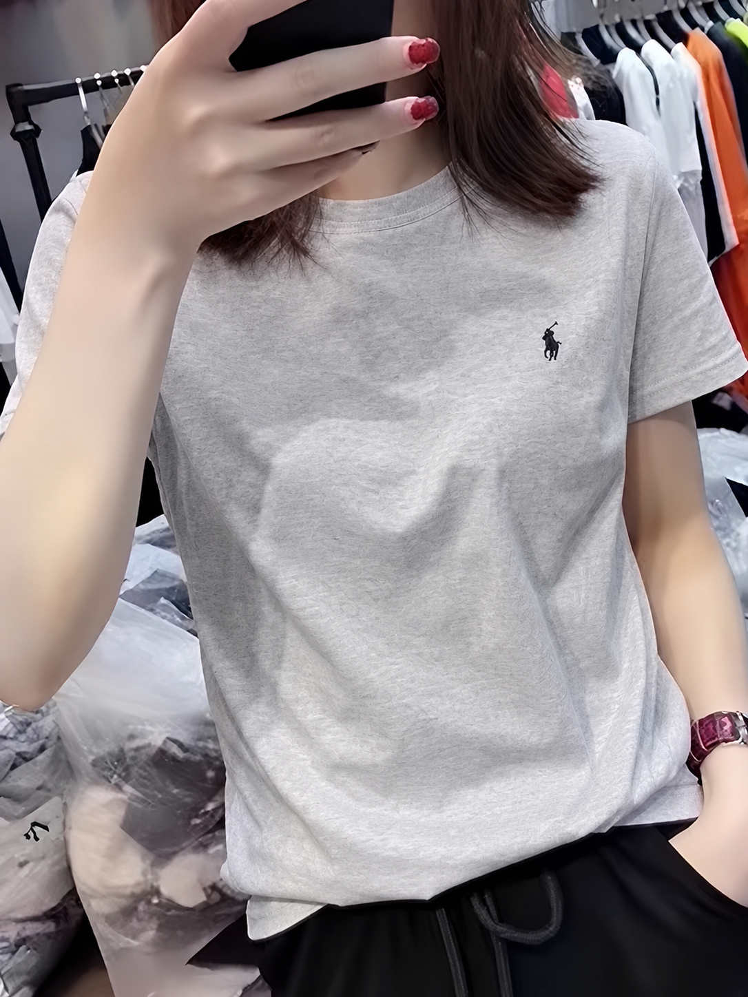 Women Pony Horse Grey Tshirt