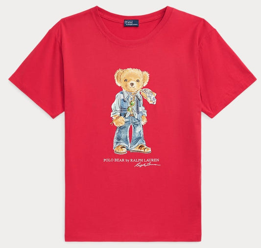 Women TEDDY BEAR T-SHIRT Tomato Red