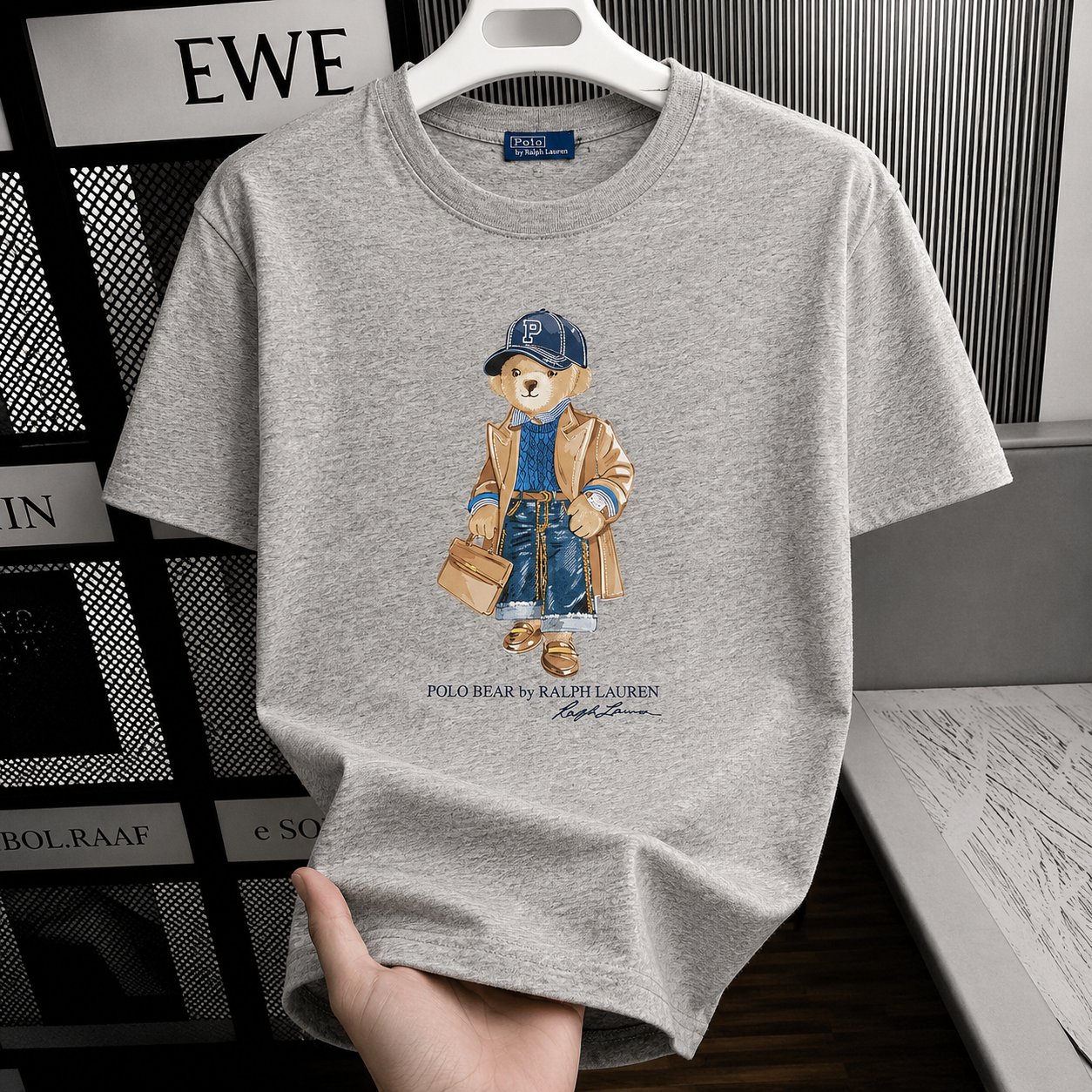 Women TEDDY BEAR T-SHIRT GREY