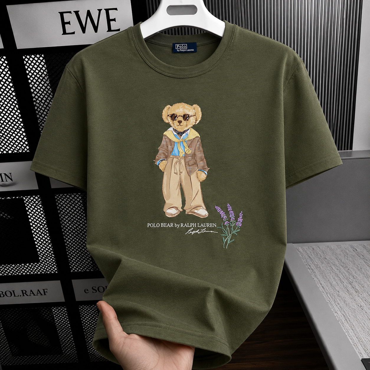 Women TEDDY BEAR T-SHIRT OLIVE