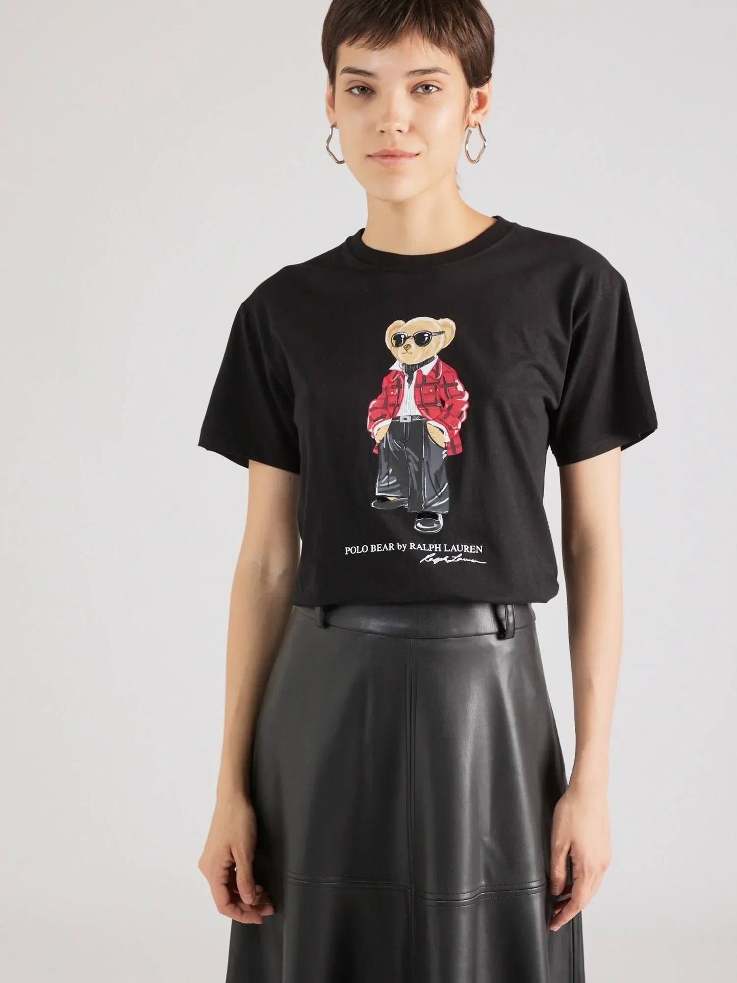 Women TEDDY BEAR T-SHIRT BLACK