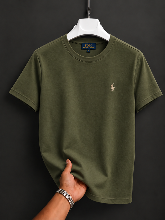 Women Pony Horse Olive Tshirt