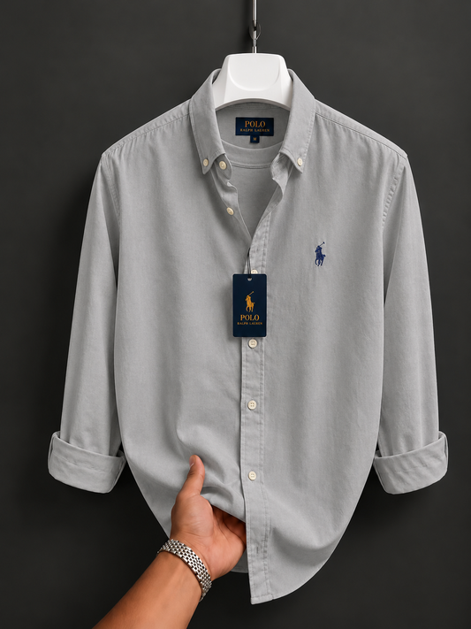 Oxford Grey Shirt Navy Blue