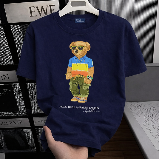 Women TEDDY BEAR T-SHIRT NAVY (Multi Color)