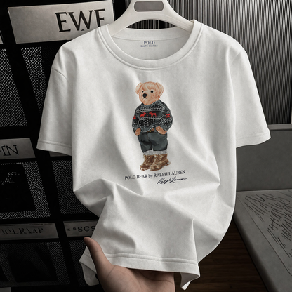 Women TEDDY BEAR T-SHIRT WHITE CHRISTMAS SWEATER