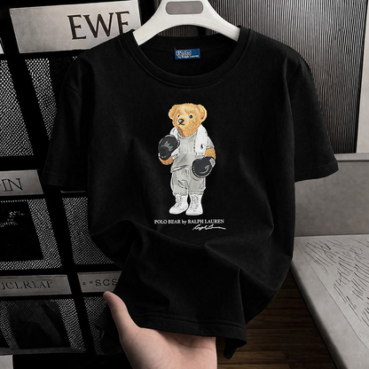 Women TEDDY BEAR T-SHIRT BLACK GYM