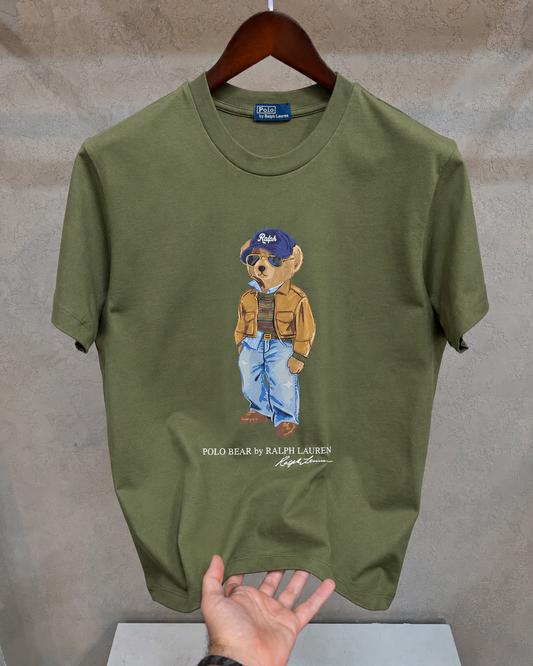 Women TEDDY BEAR T-SHIRT OLIVE 2