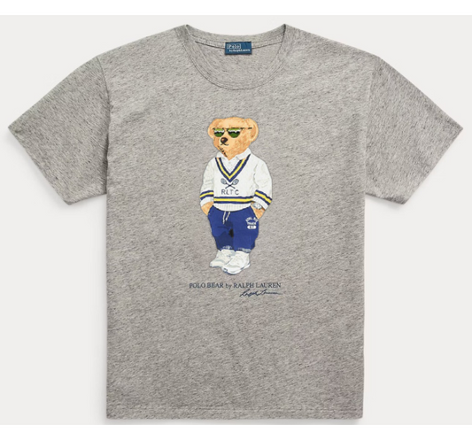 Women TEDDY BEAR T-SHIRT Grey (White Sweater)