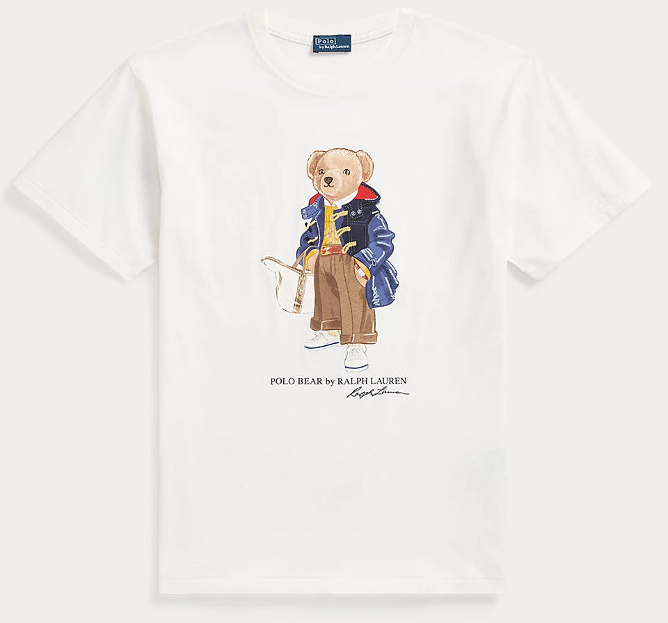 Women TEDDY BEAR T-SHIRT WHITE PURSE JACKET